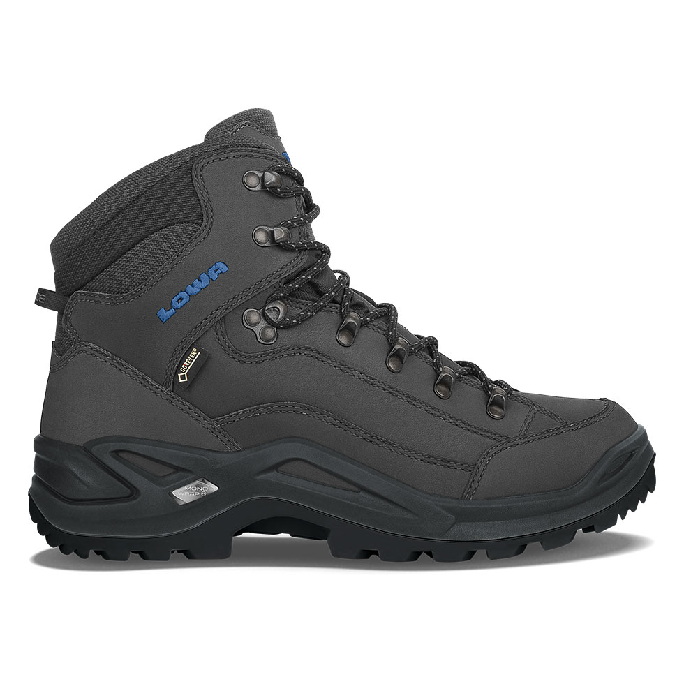 Scarponi Montagna Uomo Lowa Renegade GTX Mid Grigie Scuro Blu MEJYNX-036